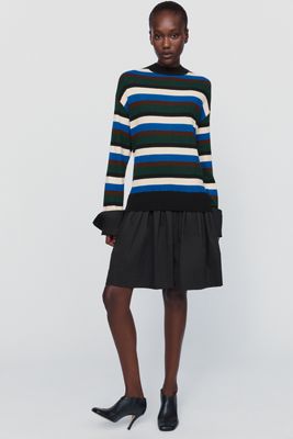 SIMONMILLER Pip Wool Cashmere & Cotton Poplin Combo Dress