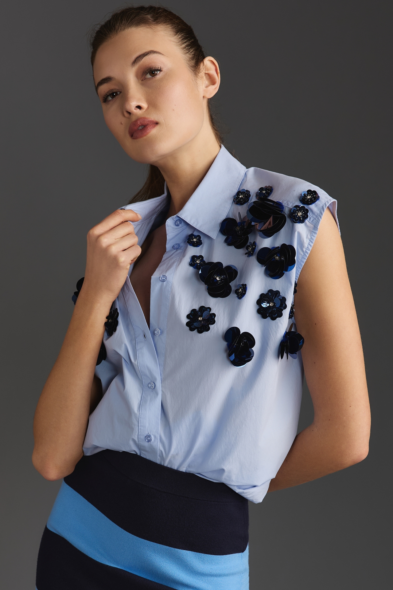 Essentiel Antwerp Sleeveless Embellished Shirt