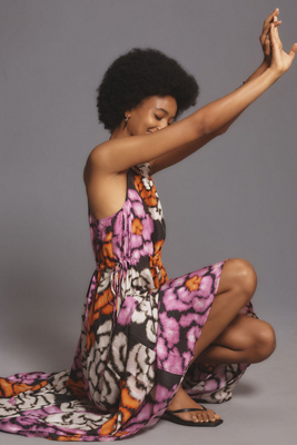 Essentiel Antwerp Silk Flowers Maxi Dress | Anthropologie