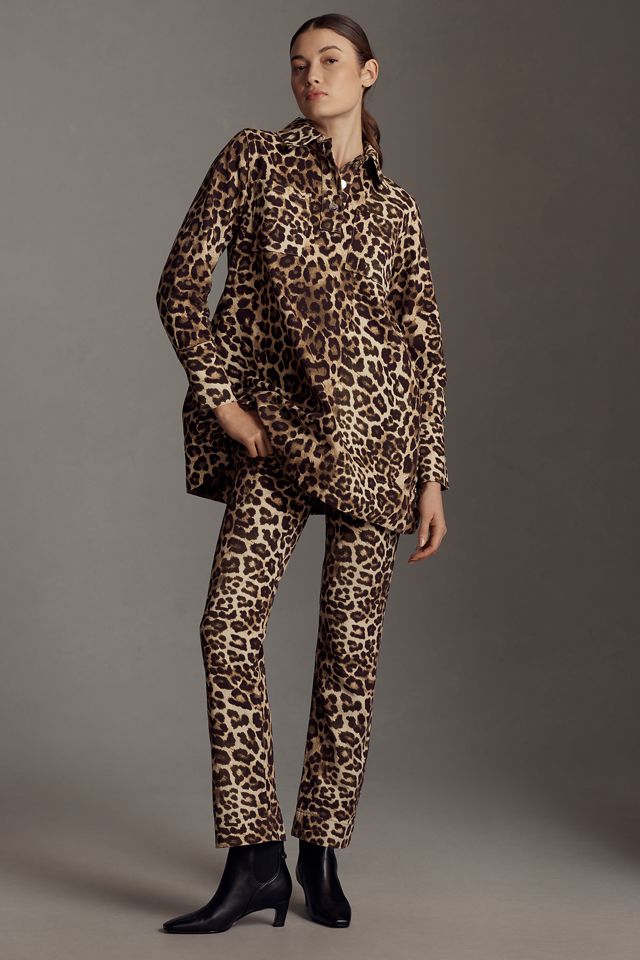 ALIGNE Grace Leopard-Print Denim Mini Dress #4