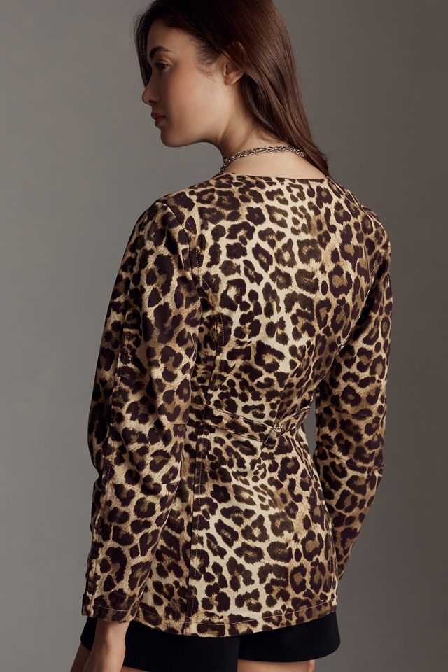 ALIGNE Toni Leopard-Print Denim Jacket #1