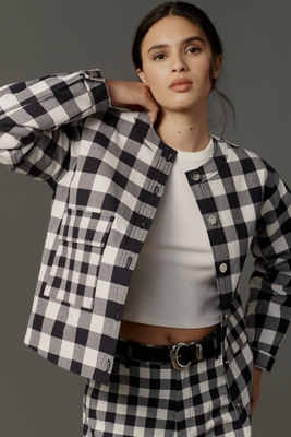 Aligne Nathan Check Quilted Jacket In Black