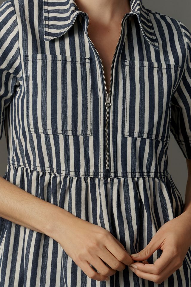 ALIGNE Gabriella Short-Sleeve Denim Midi Dress #1