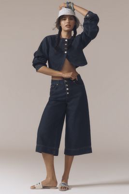 ALIGNE Miles Mid-Rise Denim Culotte Pants