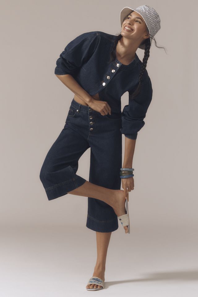 ALIGNE Miles Mid-Rise Denim Culotte Pants #1