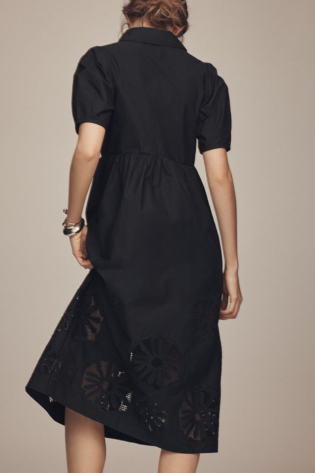 ALIGNE Gabriella Short-Sleeve Broderie Midi Dress #1