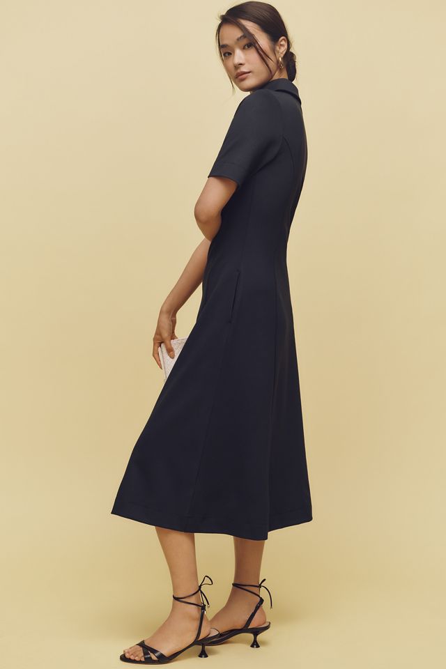 ALIGNE Luka Short-Sleeve Ponte Midi Shirt Dress #2
