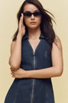 ALIGNE Ardy Sleeveless Collared Front-Zip Denim Mini Dress
