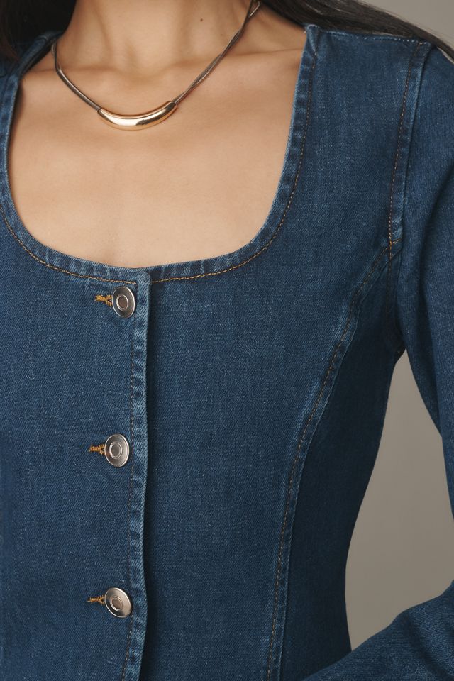 ALIGNE Pax Long-Sleeve Denim Mini Dress #3