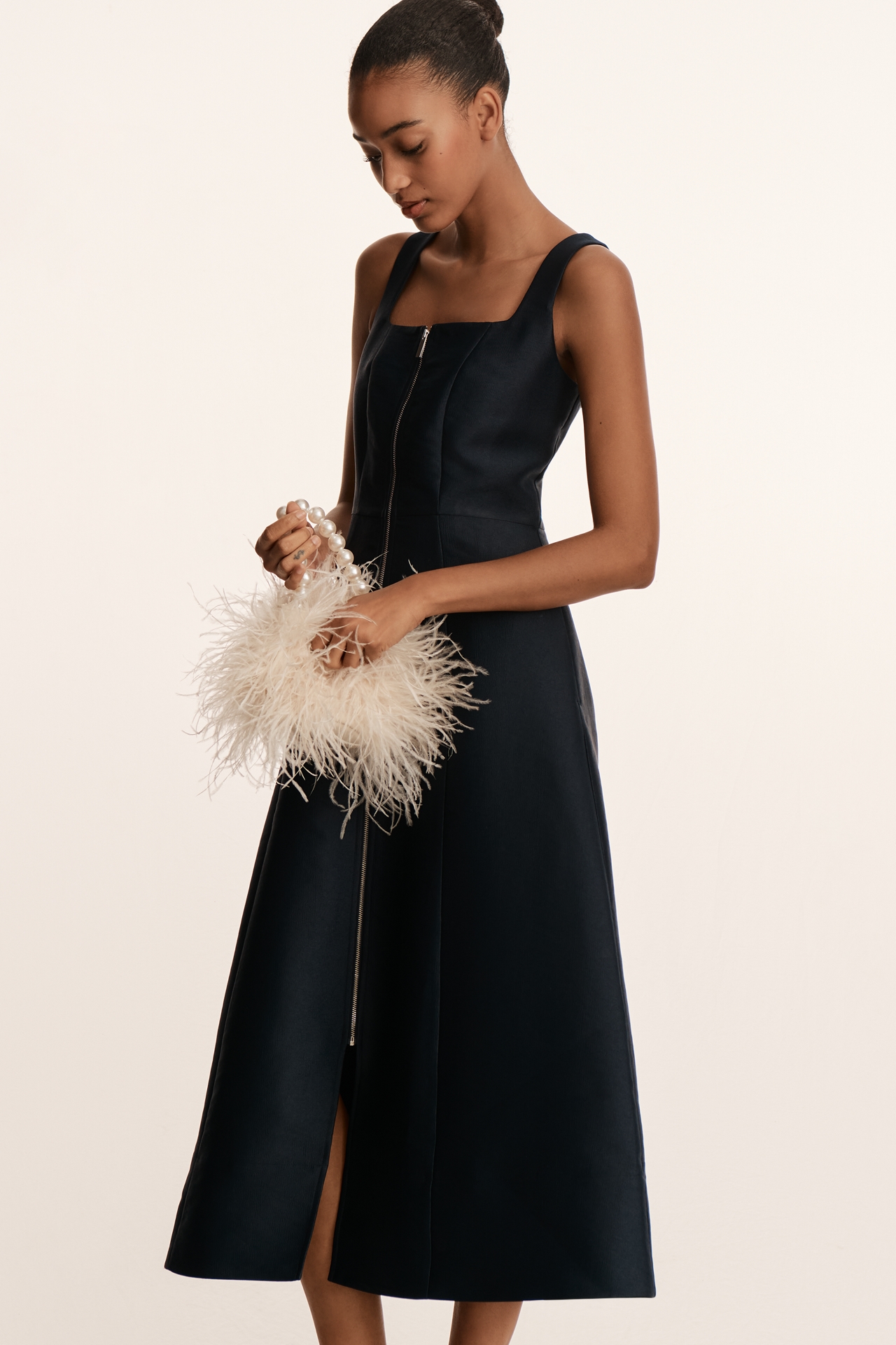 ALIGNE Paisley Sleeveless Satin Midi Dress