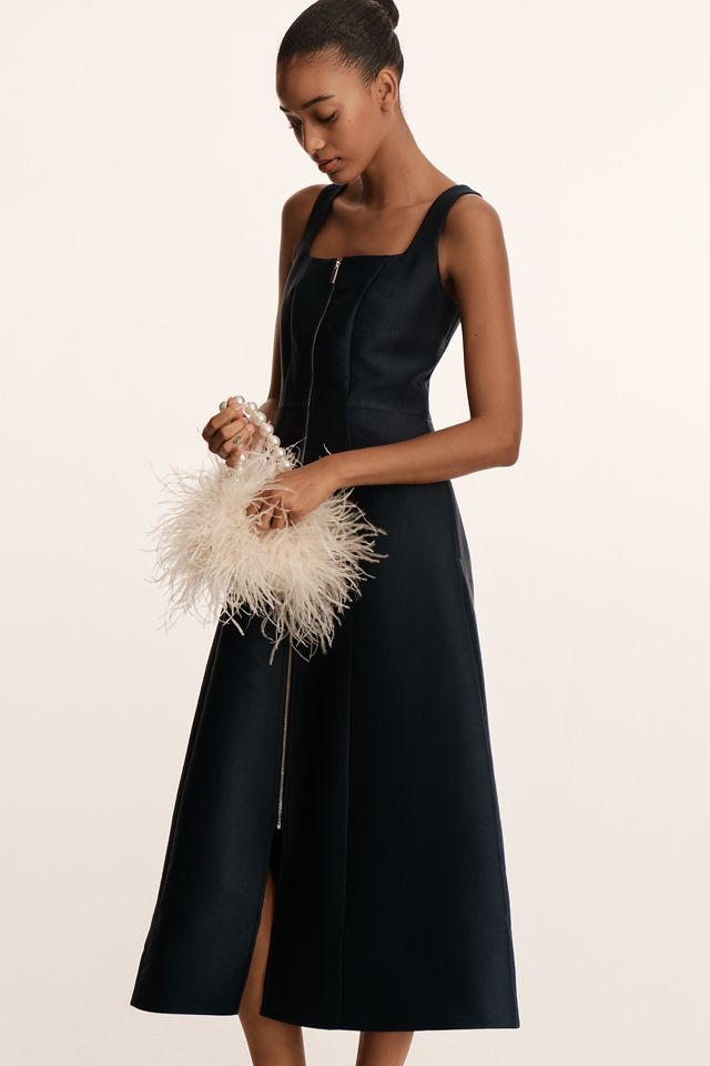 ALIGNE Paisley Sleeveless Satin Midi Dress #1