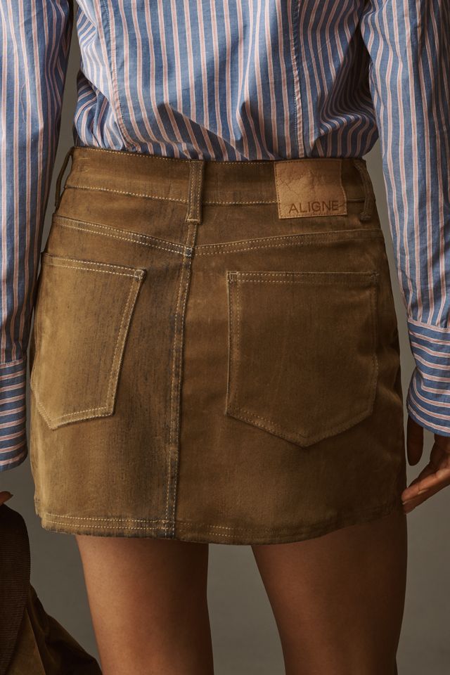ALIGNE Corrie Flock Denim Mini Skirt #3