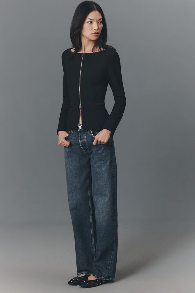 ALIGNE Caesar Zip-Up Ponte Top #2