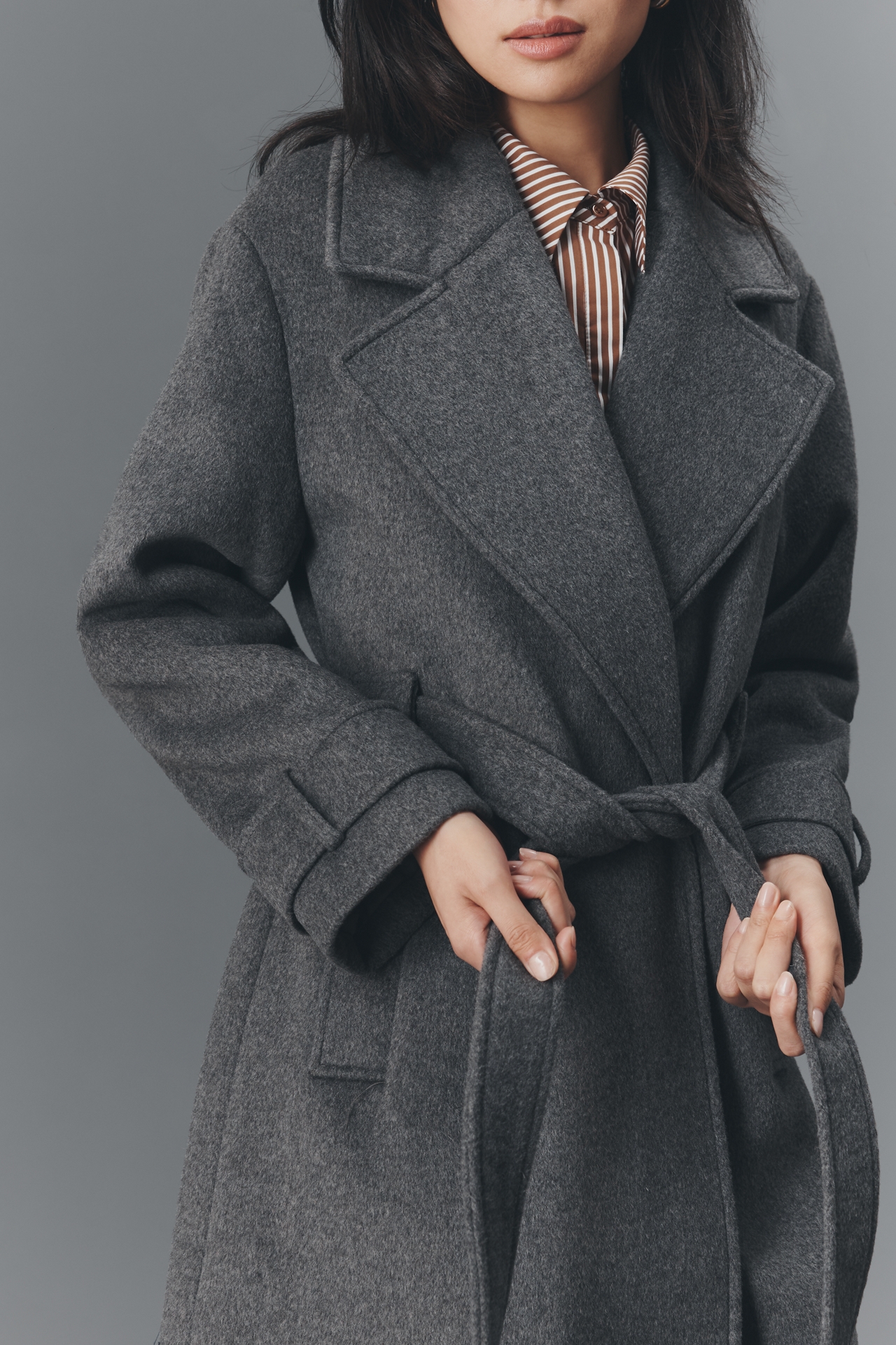 ALIGNE George Wool Blend Wrap Coat