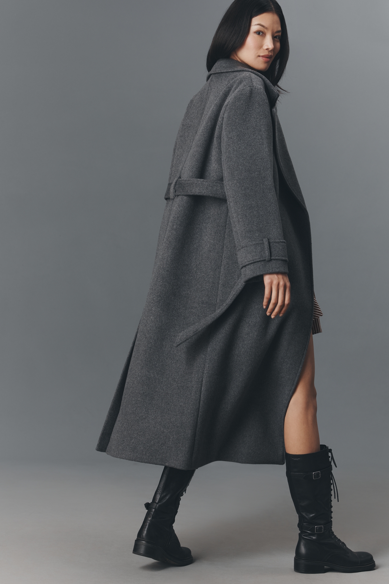 ALIGNE George Wool Blend Wrap Coat
