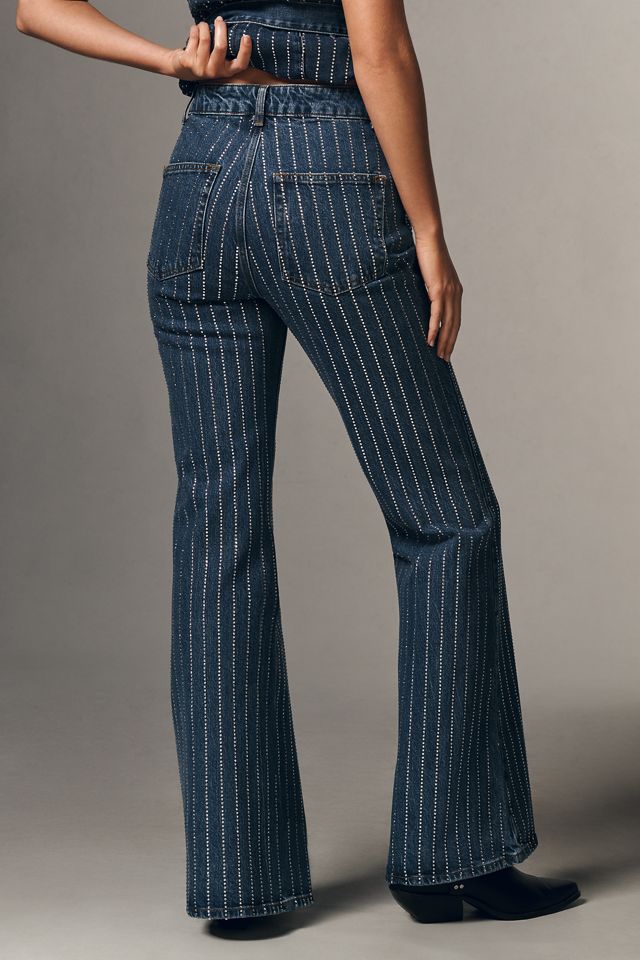 ALIGNE Diamante Embellished High-Rise Flare Jeans #3