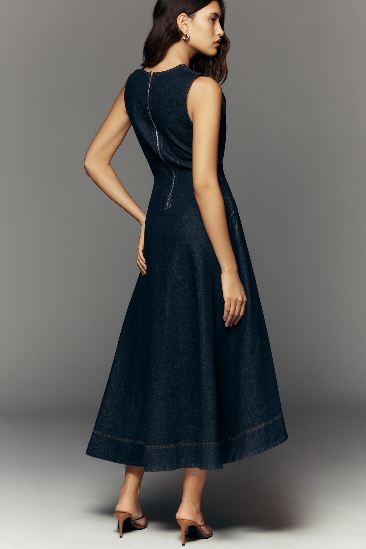 ALIGNE Liberty Denim Cotton Midi Dress