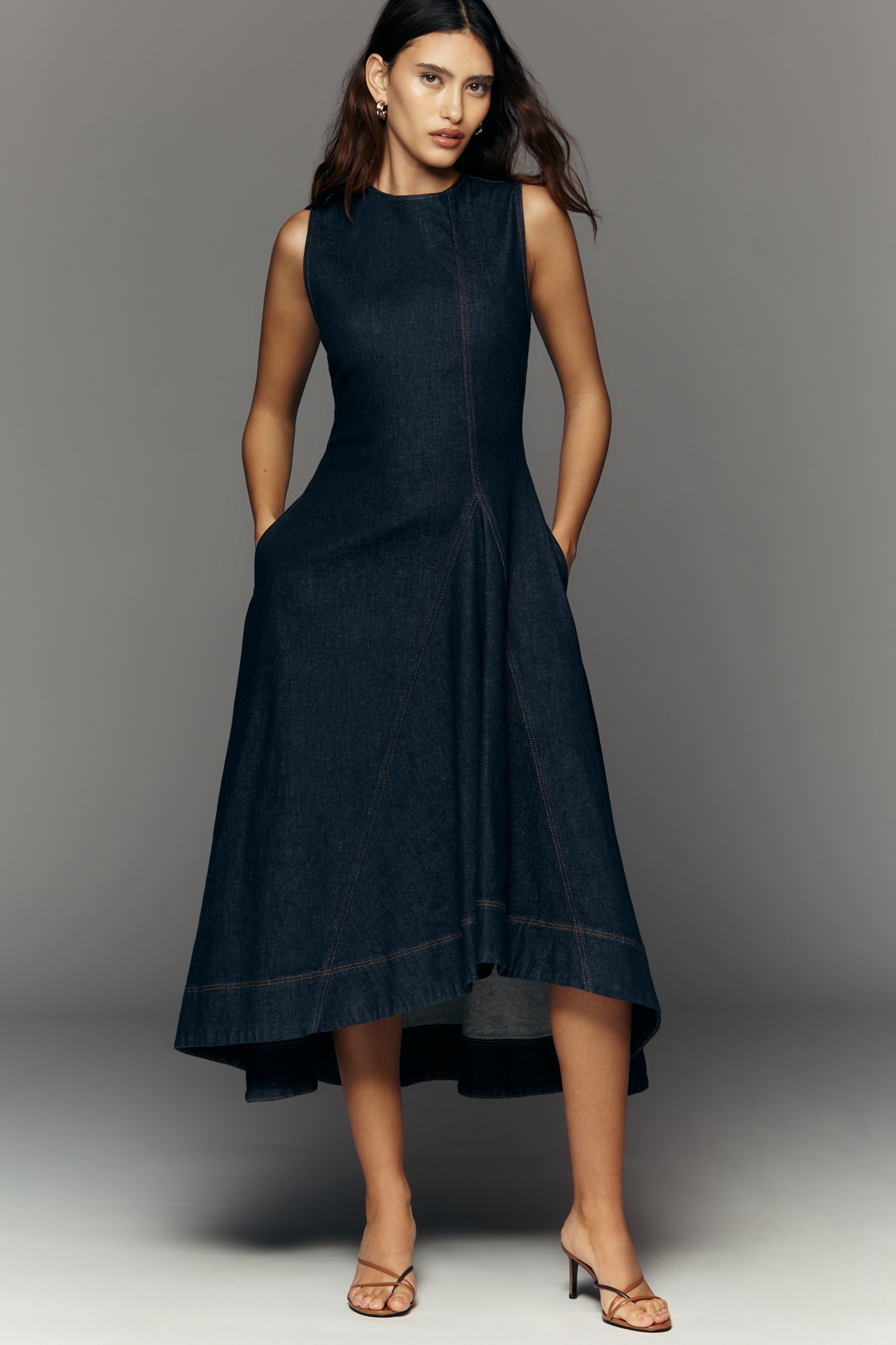 ALIGNE Liberty Denim Cotton Midi Dress