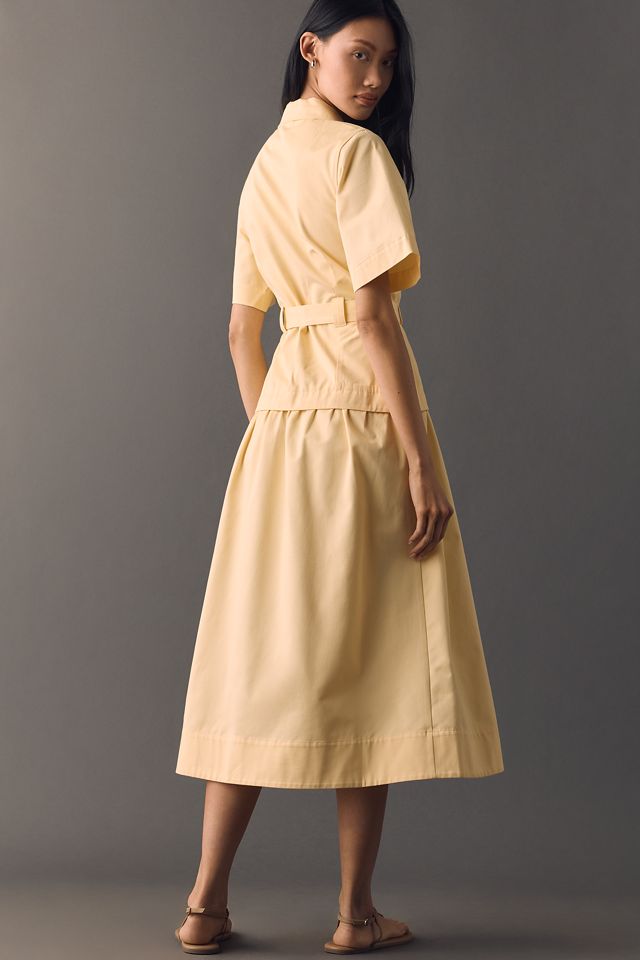 ALIGNE Pearl Organic Cotton Belted Midi Dress | Anthropologie