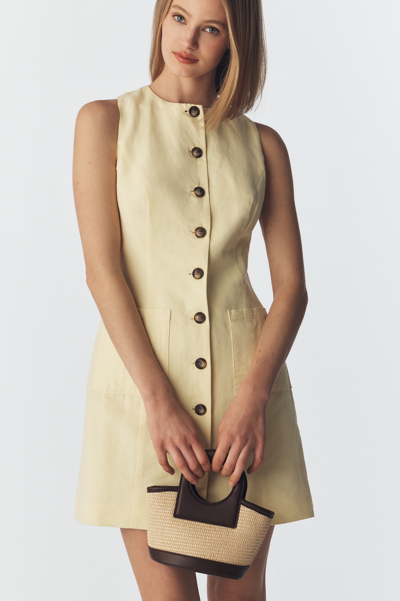 ALIGNE Leah Linen Sleeveless Mini Dress