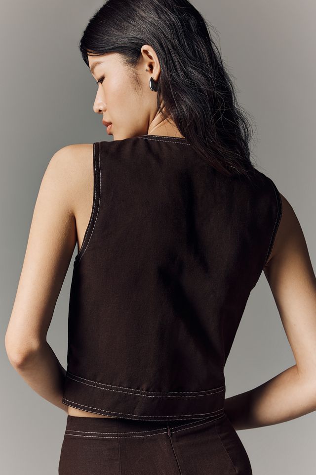 ALIGNE Linen Buttondown Tank | Anthropologie