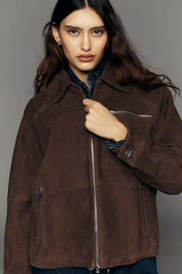 Alex Suede Bomber Jacket