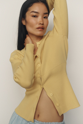 Aligne Ruby Knit Cardigan Sweater In Yellow