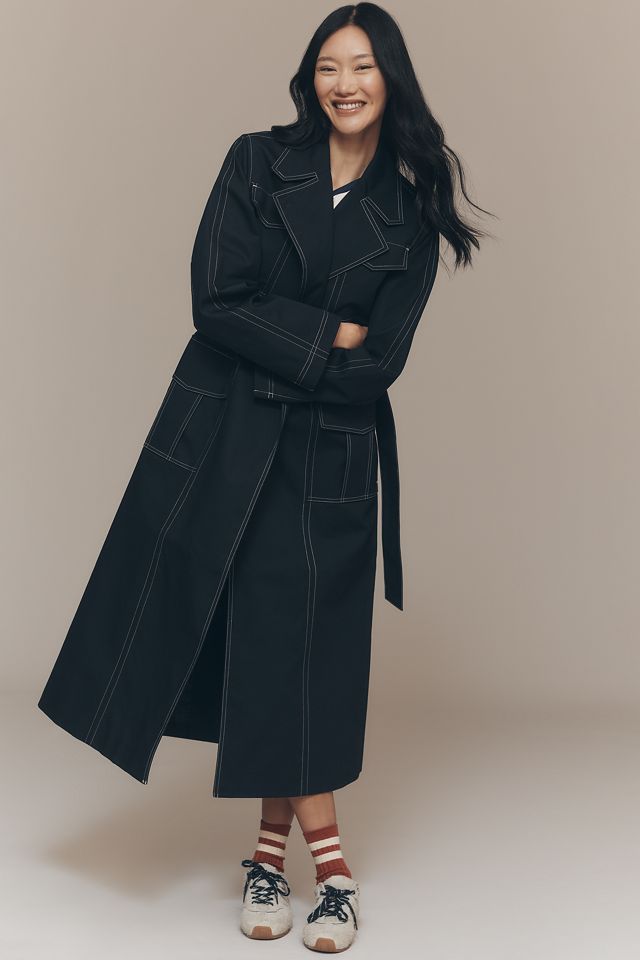 ALIGNE Elsa Organic Cotton Belted Trench Coat | Anthropologie