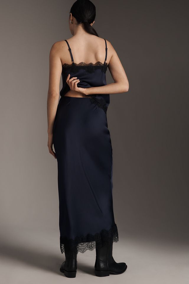 ALIGNE Ari Lace-Trim Satin Slip Maxi Skirt #3
