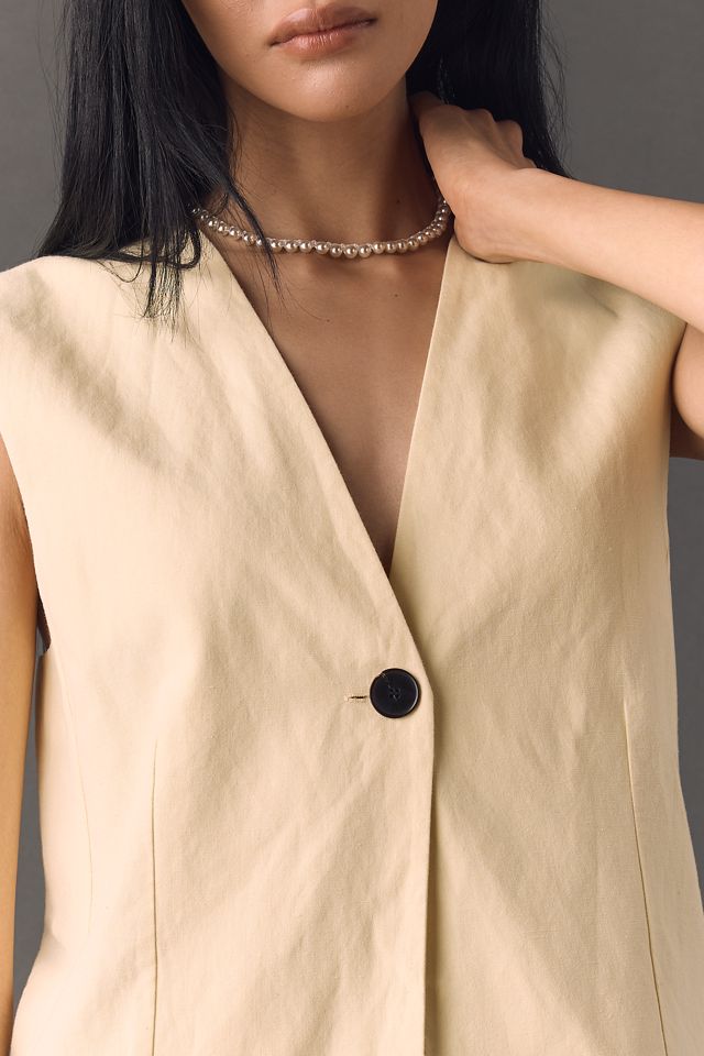 ALIGNE Royal Linen Longline Vest #3