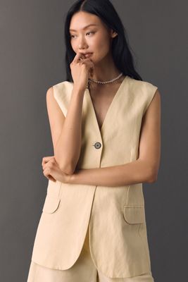ALIGNE Royal Linen Longline Vest