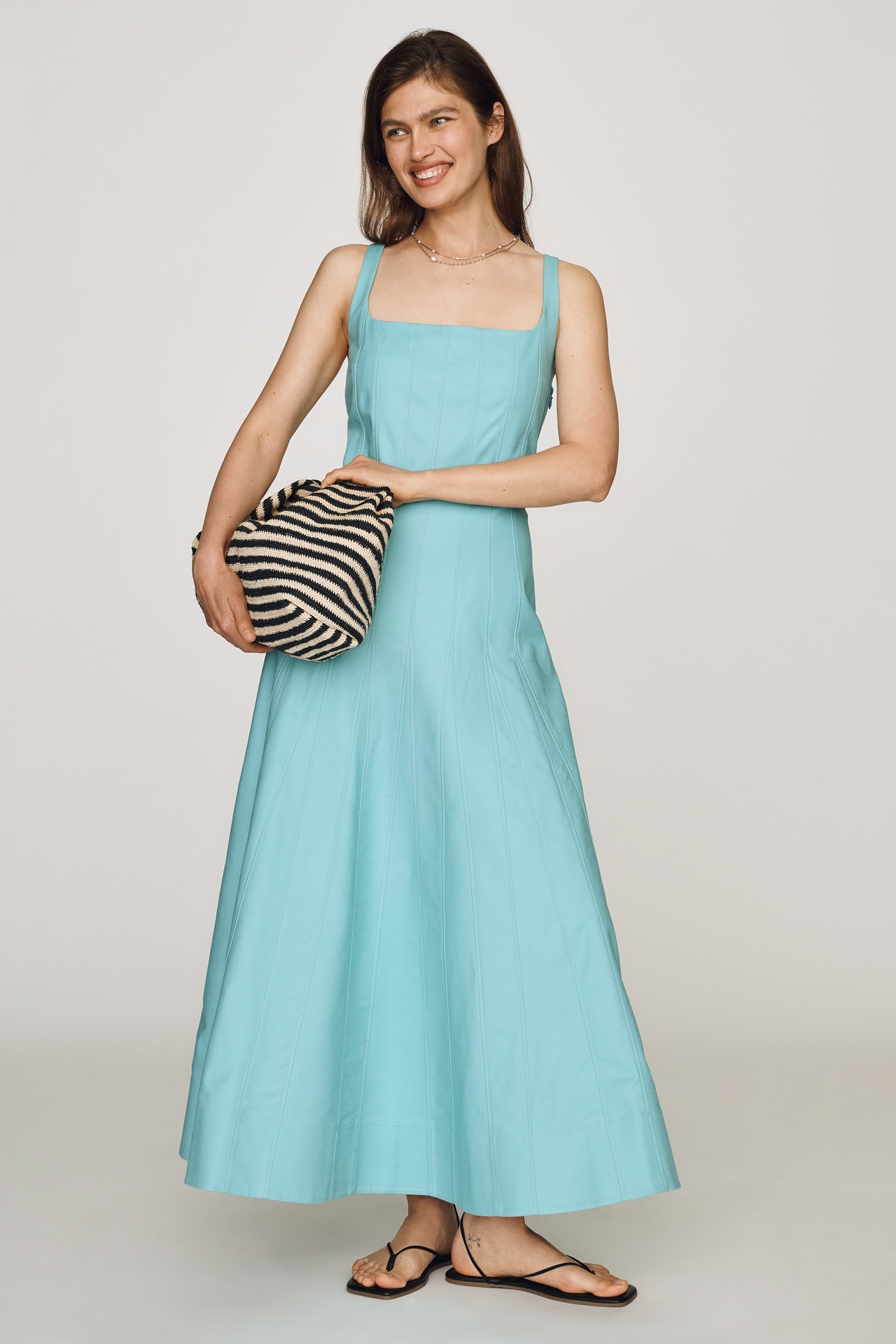 ALIGNE Fernanda Square-Neck Midi Dress