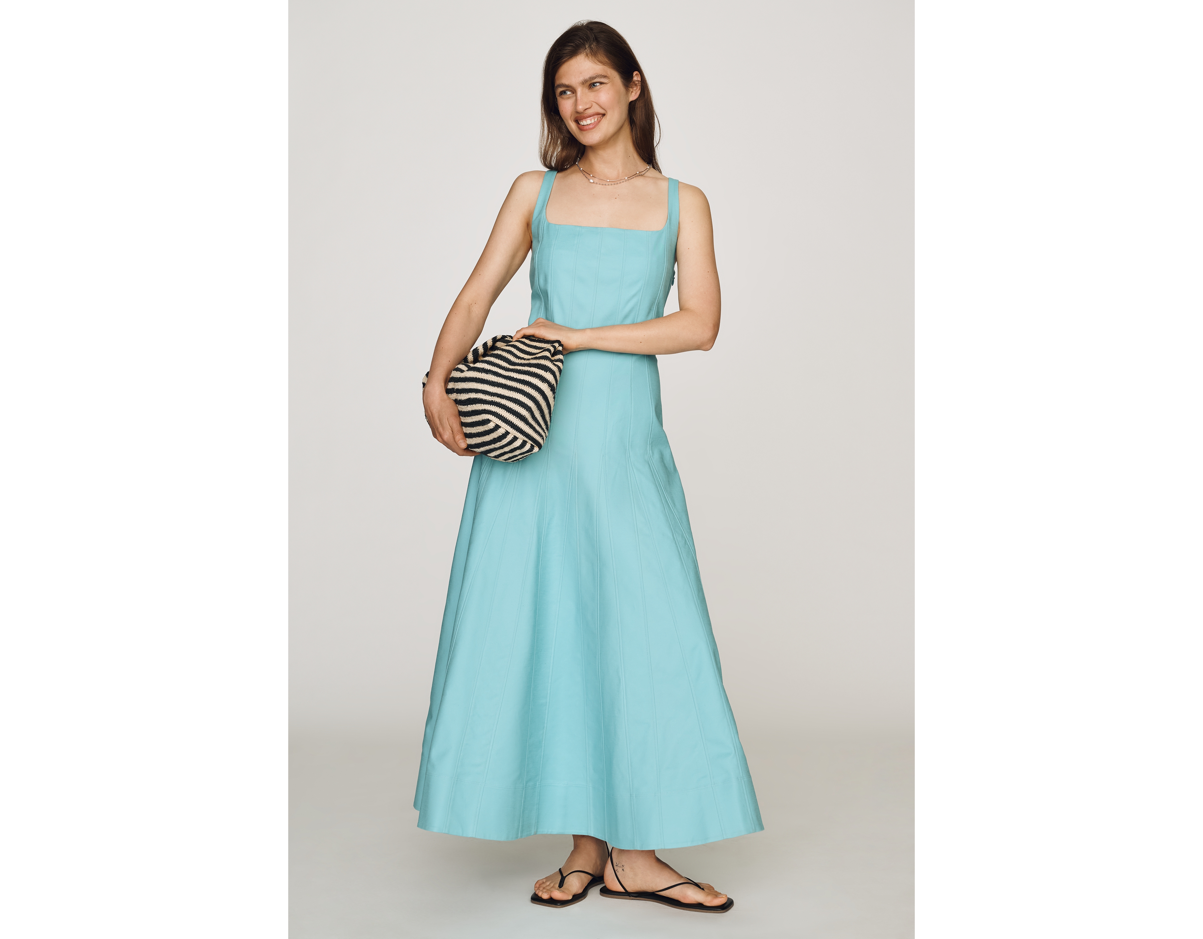 ALIGNE Fernanda Square-Neck Midi Dress