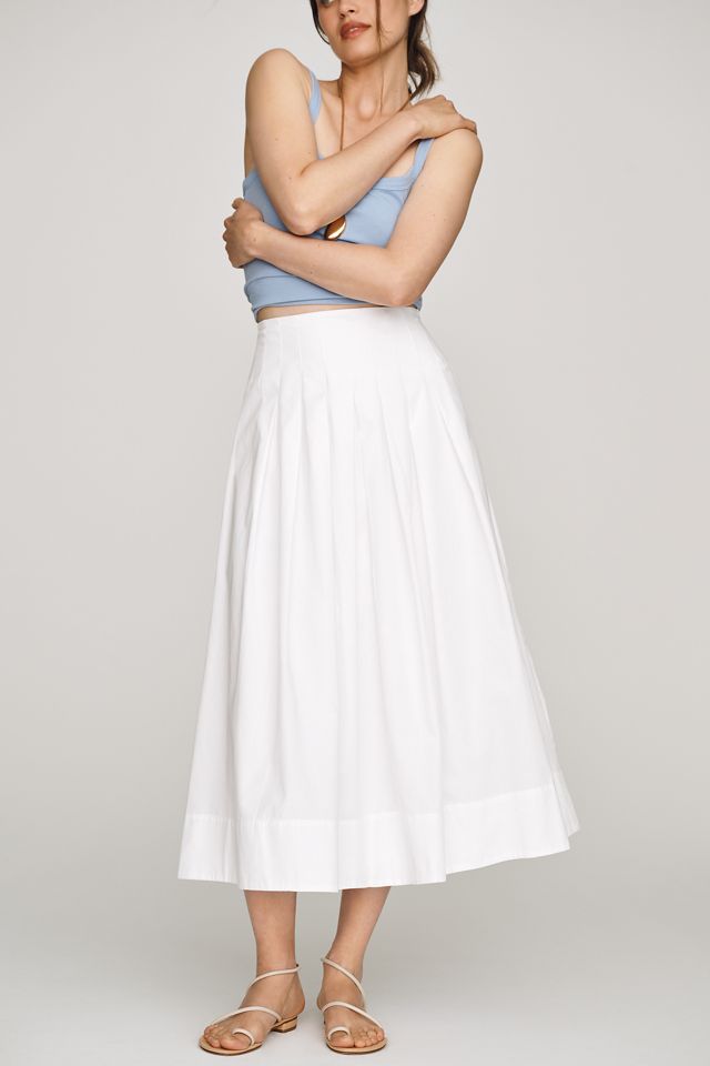 ALIGNE Julie Cotton Poplin Midi Skirt #1