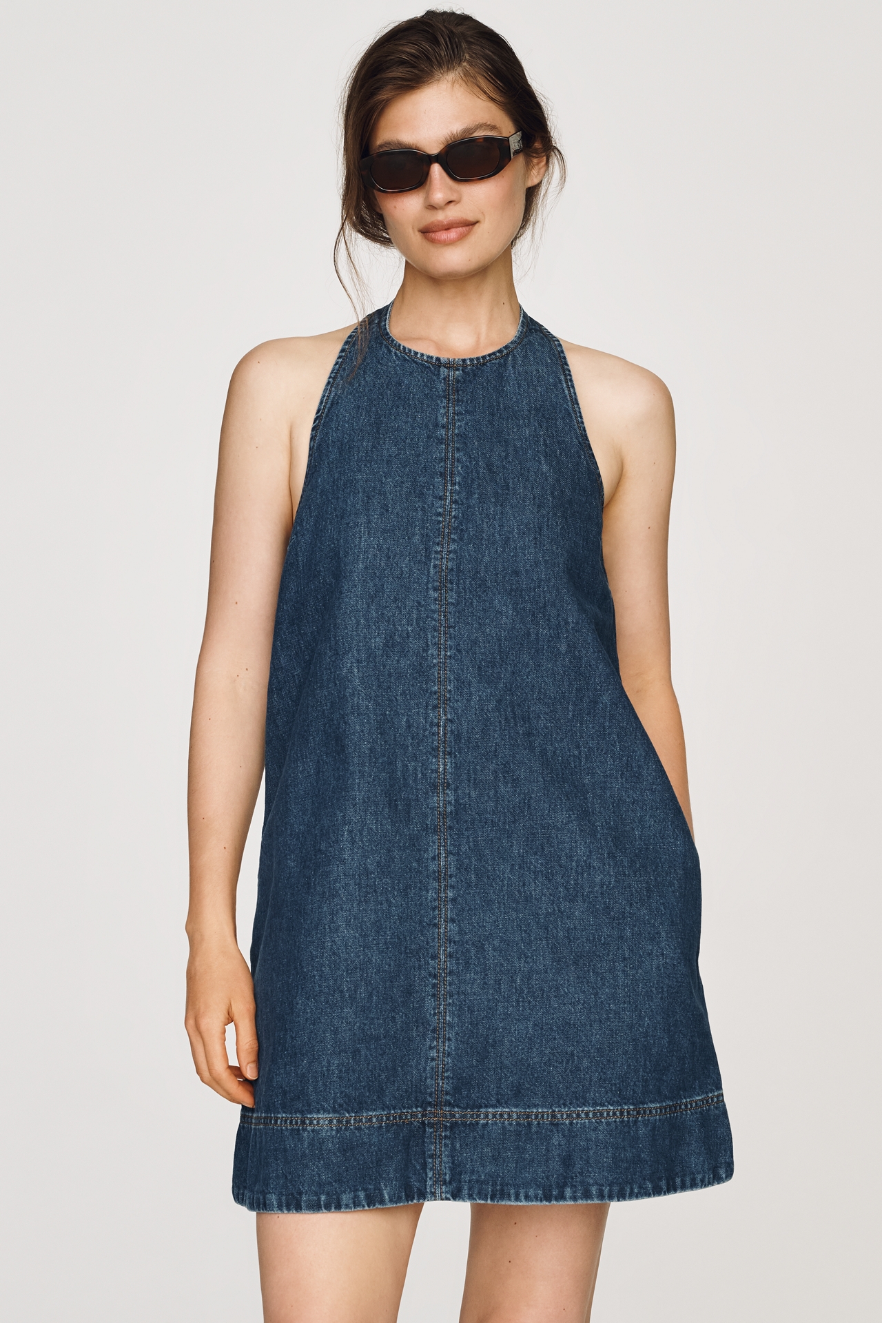 ALIGNE Sandy Cotton Mini Halter Dress