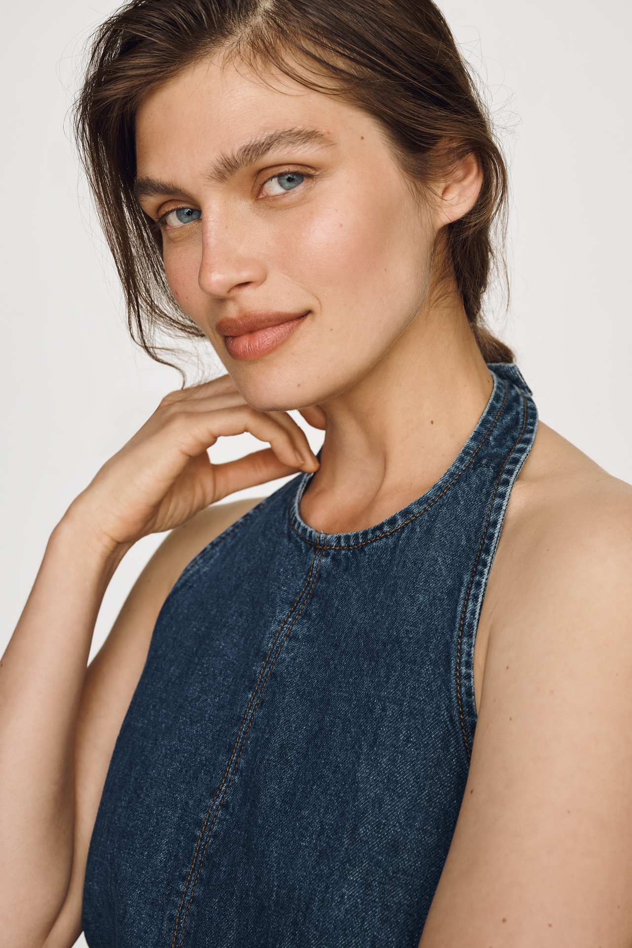 ALIGNE Sandy Cotton Mini Halter Dress