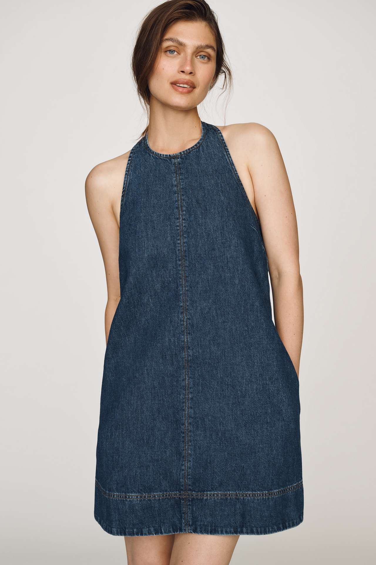 ALIGNE Sandy Cotton Mini Halter Dress