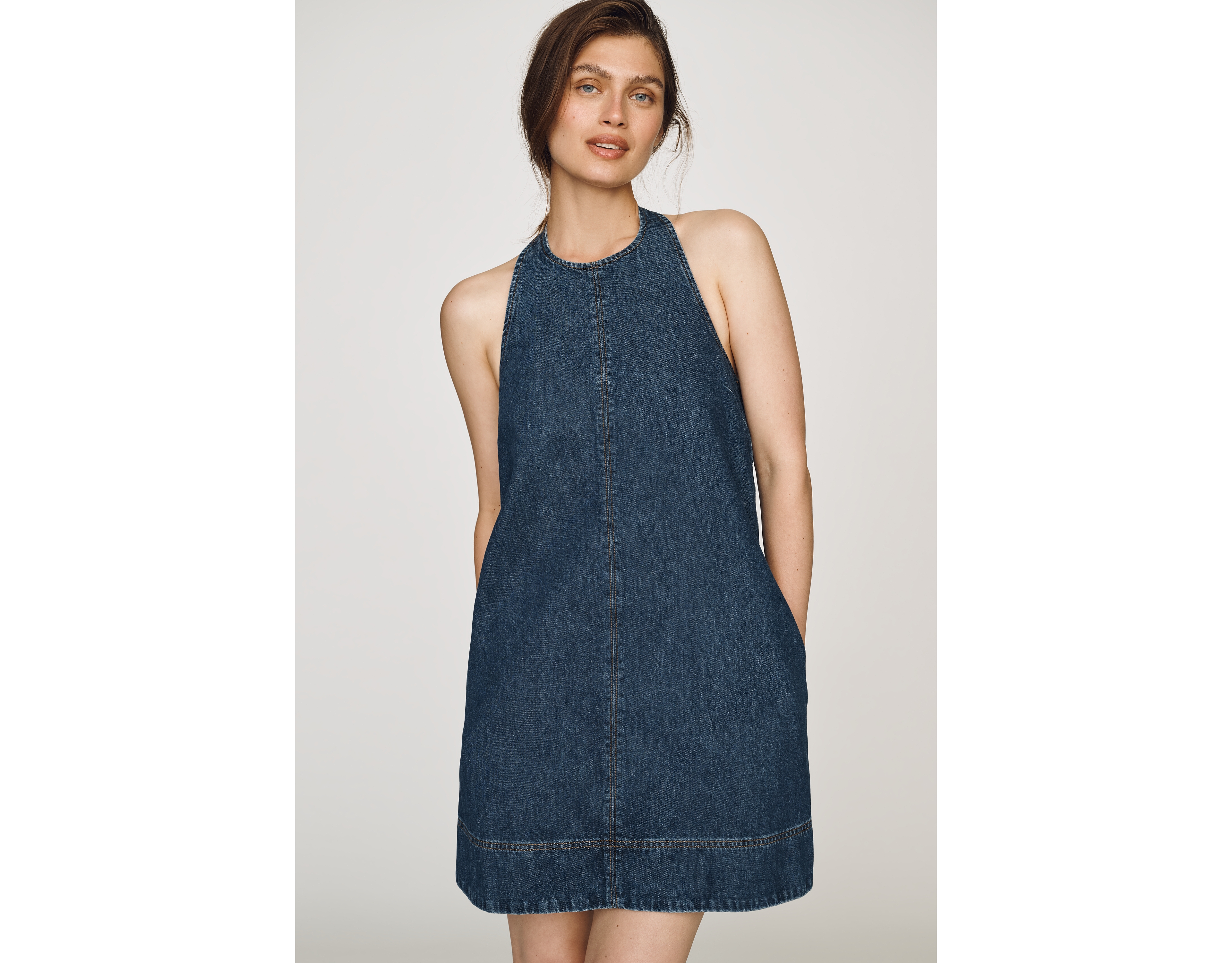 ALIGNE Sandy 100% Cotton Mini Halter Dress