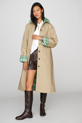 ALIGNE Barnaby 100% Cotton Reversible Trench Coat | Anthropologie