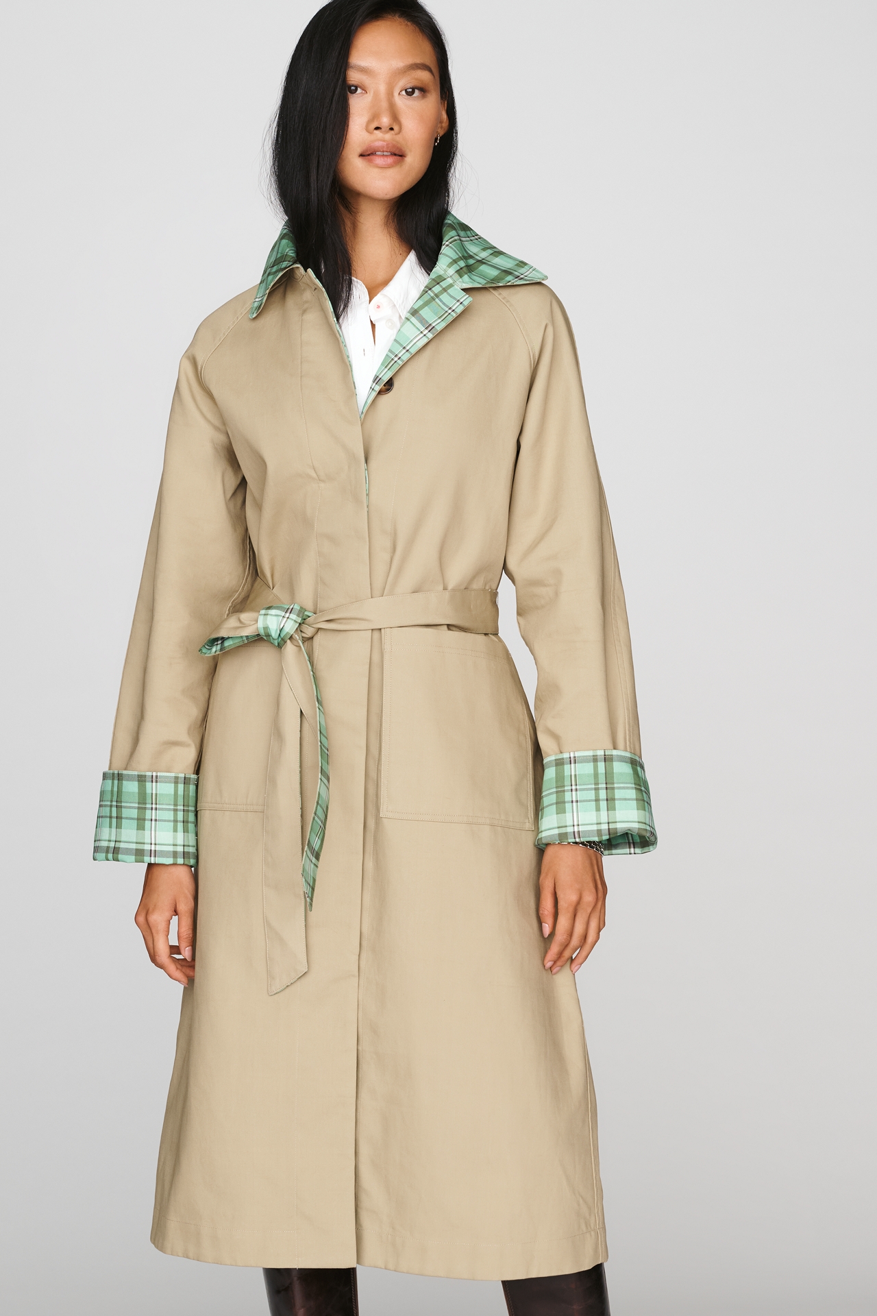 ALIGNE Barnaby 100% Cotton Reversible Trench Coat