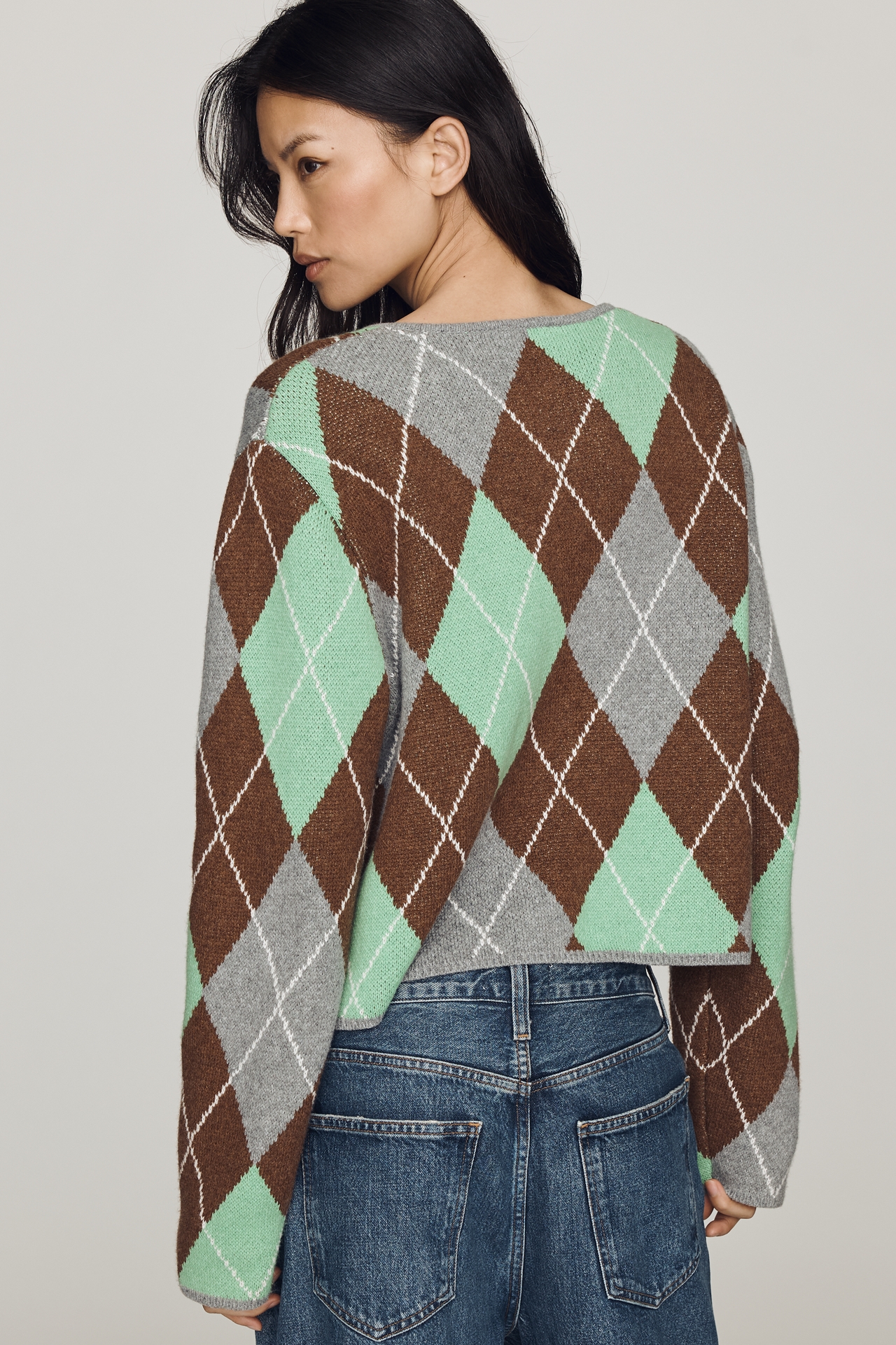 ALIGNE Aggie Argyle Cardigan
