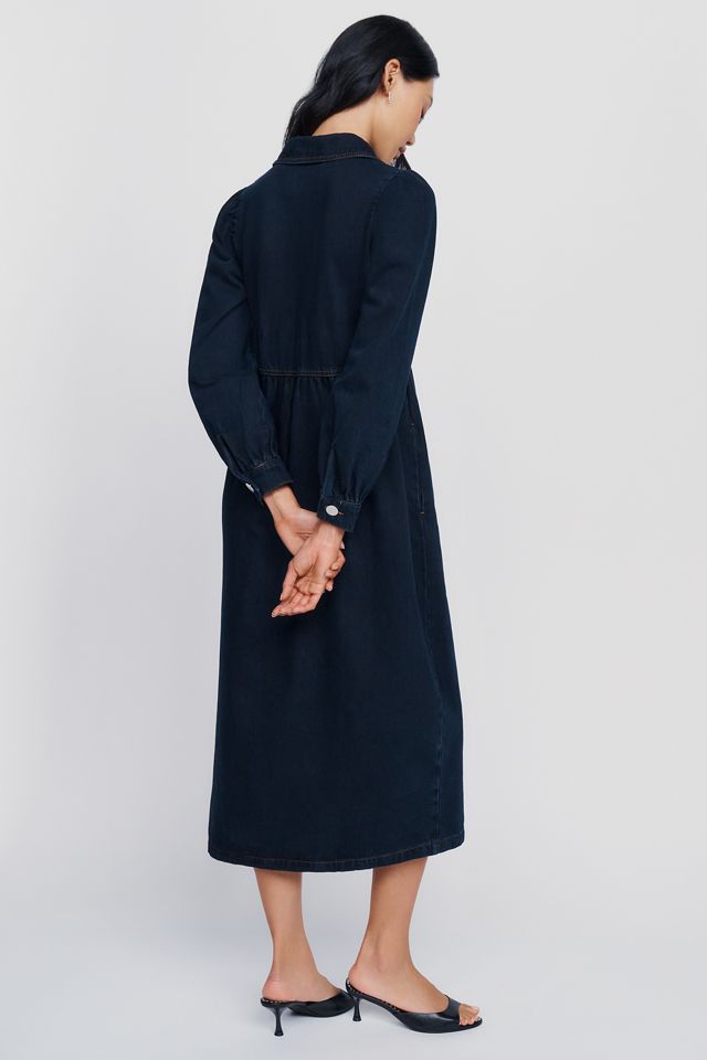 ALIGNE Gabriella 100% Cotton Denim Midi Dress #3