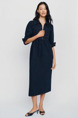 ALIGNE Gabriella 100% Cotton Denim Midi Dress