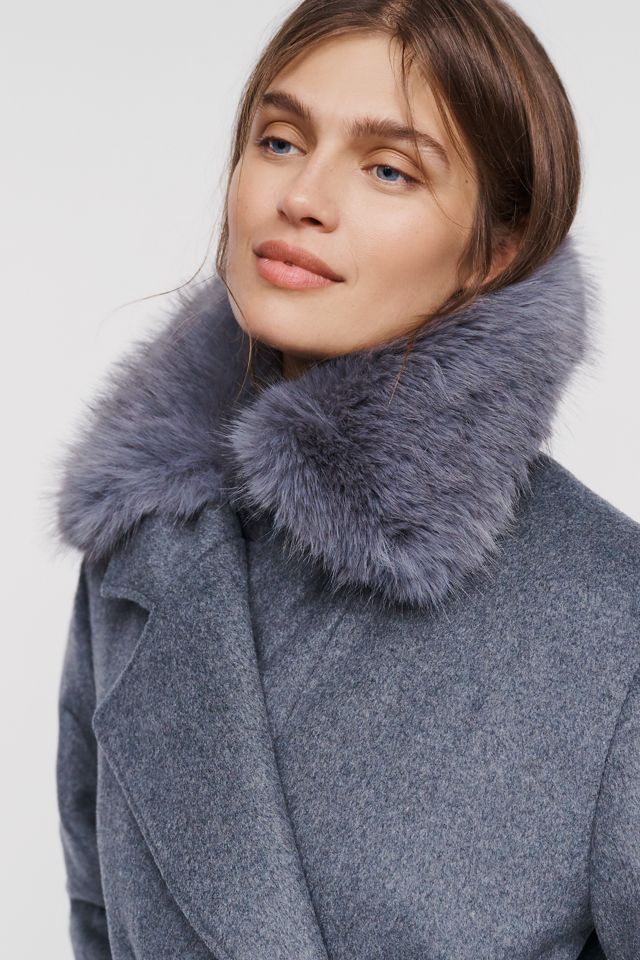ALIGNE George Fur Collar Wrap Coat  #1