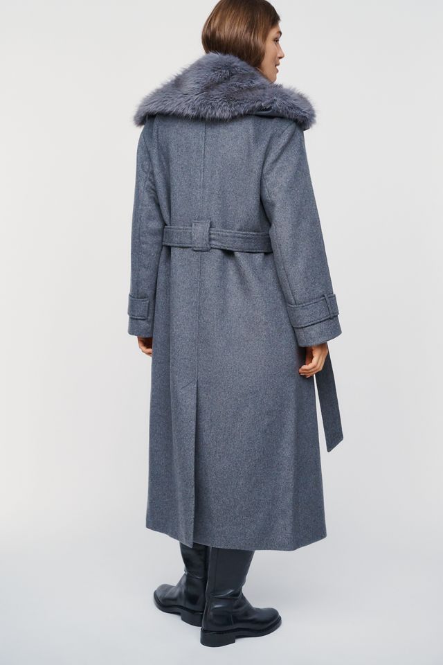 ALIGNE George Fur Collar Wrap Coat  #4