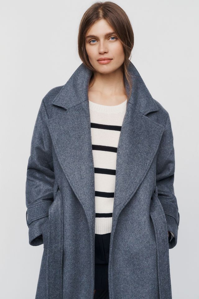 ALIGNE George Fur Collar Wrap Coat  #5
