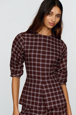 Aligne Janey Ruched Sleeve Blouse In Multicolor