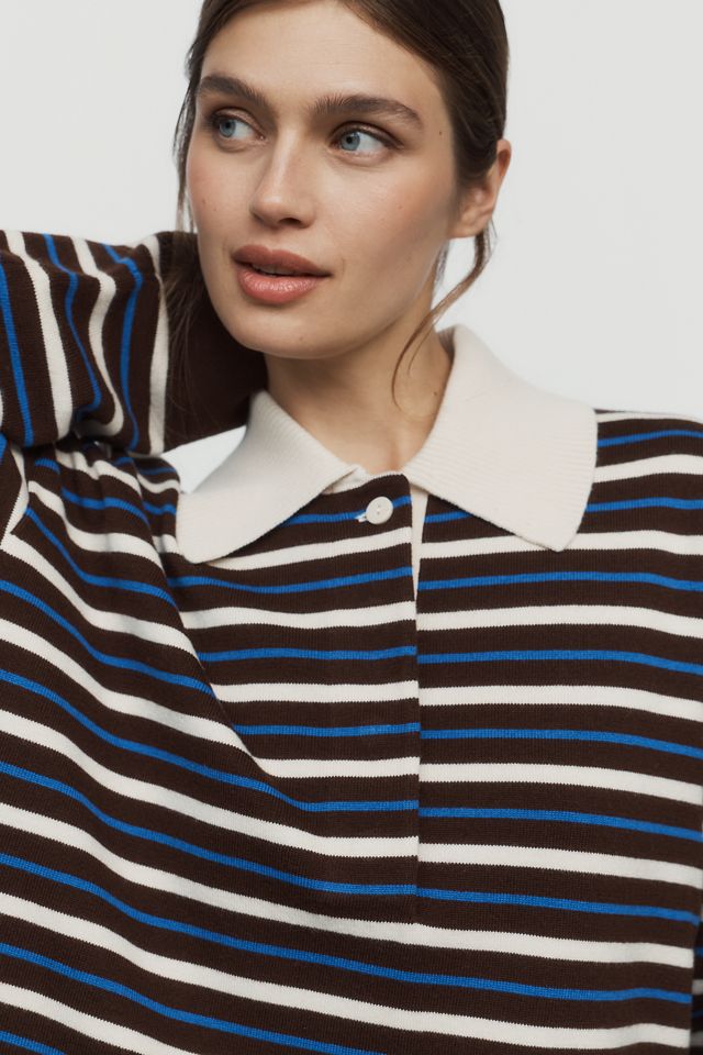 ALIGNE Ester Wool Cotton Collared Knit Top #1