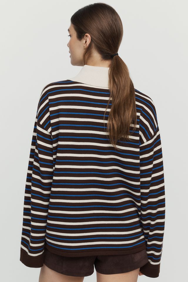 ALIGNE Ester Wool Cotton Collared Knit Top #2