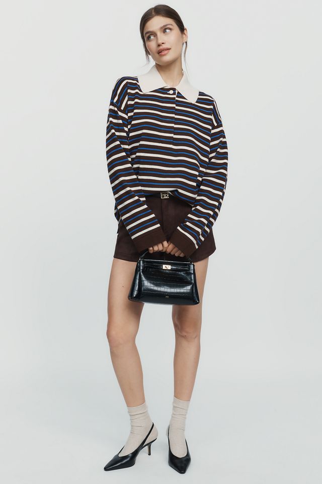 ALIGNE Ester Wool Cotton Collared Knit Top #3